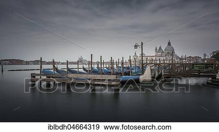 Gondolas in the Canale di San Marco, in the back church Santa Maria della Salute, lagoon of Venice, Venetia, Italy, Europe View Large Photo Image Stock Photo - Gondolas in the Canale di San Marco, in the back church Santa Maria della Salute, lagoon of Venice, Venetia, Italy, Europe. Fotosearch
