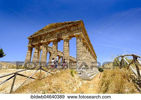 Stock Photo - Greek temple complex Segesta, province of Trapani, Sicily, Italy, Europe. Fotosearch