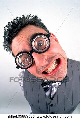 Stock Photography - Grimace, man angry, Berlin, Germany, Europe. Fotosearch