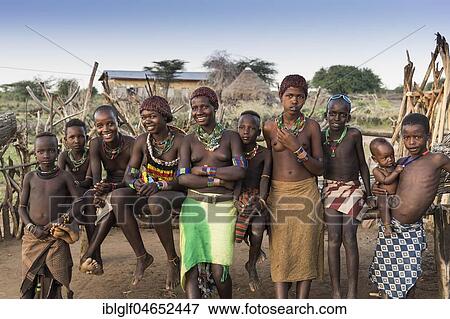 Group of girls and boys from the Hamer tribe, Turmi, region of southern nations, Ethiopia, Africa View Large Photo Image Stock Photo - Group of girls and boys from the Hamer tribe, Turmi, region of southern nations, Ethiopia, Africa. Fotosearch