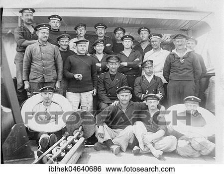 Stock Photograph - Group picture, sailors, 1920s, exact location unknown, Germany, Europe. Fotosearch