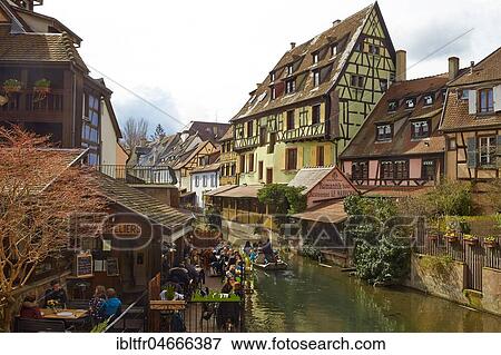 Stock Photo - Half-timbered houses on the canal in the Old Town, Petite Venise, Colmar, Alsace, France, Europe. Fotosearch