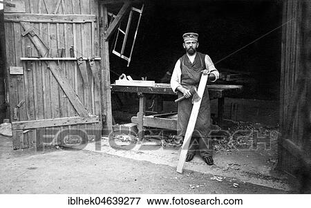 Handicraft, carpenter in front of the workshop, 1910s, exact place unknown, Germany, Europe View Large Photo Image Stock Photo - Handicraft, carpenter in front of the workshop, 1910s, exact place unknown, Germany, Europe. Fotosearch