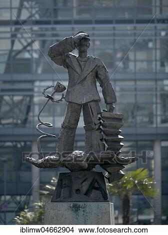 Hans Alber's sculpture by Jörg Immendorff at Medienhafen, Düsseldorf, North Rhine-Westphalia, Germany, Europe View Large Photo Image Picture - Hans Alber's sculpture by Jörg Immendorff at Medienhafen, Düsseldorf, North Rhine-Westphalia, Germany, Europe. Fotosearch