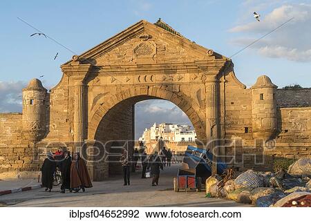 Harbour gate Porte de la Marine, Essaouira, Morocco, Africa View Large Photo Image Stock Image - Harbour gate Porte de la Marine, Essaouira, Morocco, Africa. Fotosearch