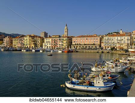 Harbour with fishing boats, Imperia, Riviera di Ponente, Liguria, Italy, Europe View Large Photo Image Picture - Harbour with fishing boats, Imperia, Riviera di Ponente, Liguria, Italy, Europe. Fotosearch