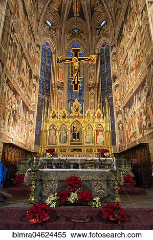 Stock Photography - High Altar of Church Basilica Santa Croce, Florence, Tuscany, Italy, Europe. Fotosearch