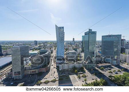 Stock Photography - Hochhauser, Skyline, Warschau, Masowien, Polen, Europa. Fotosearch