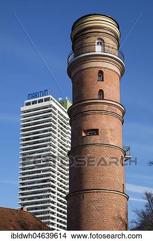 Hotel Maritim, Old Lighthouse, Travemünde, Lübeck, Lübeck Bay, Schleswig-Holstein, Germany, Europe View Large Photo Image Picture - Hotel Maritim, Old Lighthouse, Travemünde, Lübeck, Lübeck Bay, Schleswig-Holstein, Germany, Europe. Fotosearch