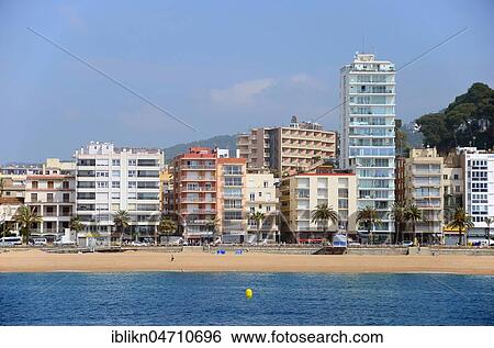 Hotels on the beach of Lloret de Mar, Costa Brava, Catalonia, Spain, Europe View Large Photo Image Stock Photograph - Hotels on the beach of Lloret de Mar, Costa Brava, Catalonia, Spain, Europe. Fotosearch