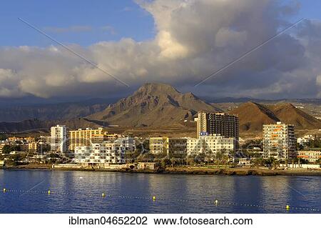 Hotels on the coast, Los Cristianos, Tenerife, Canary Islands, Spain, Europe View Large Photo Image Stock Image - Hotels on the coast, Los Cristianos, Tenerife, Canary Islands, Spain, Europe. Fotosearch