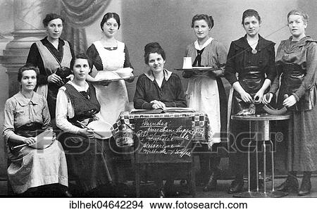 Housekeeping, maids, cooks, 1910s, Germany, Europe View Large Photo Image Picture - Housekeeping, maids, cooks, 1910s, Germany, Europe. Fotosearch