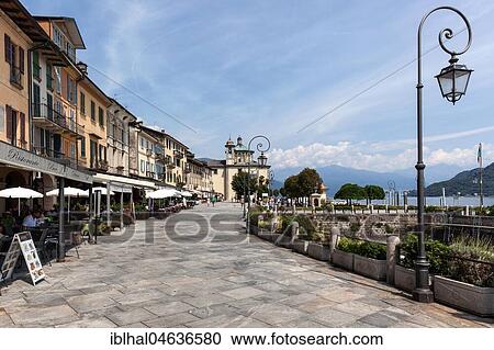 Houses and restaurants on the promenade, Old Town of Cannobio, Lago Maggiore, Verbano-Cusio-Ossola Province, Piedmont Region, Italy, Europe View Large Photo Image Stock Image - Houses and restaurants on the promenade, Old Town of Cannobio, Lago Maggiore, Verbano-Cusio-Ossola Province, Piedmont Region, Italy, Europe. Fotosearch