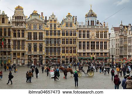 Houses with baroque facade at the Grand-Place Grote Markt, Brussels, Belgium, Europe View Large Photo Image Stock Image - Houses with baroque facade at the Grand-Place Grote Markt, Brussels, Belgium, Europe. Fotosearch