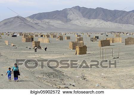 Huts of squatters, illegal settlers along the Panamericana, near Chimbote, Ancash Region, Peru, South America View Large Photo Image Stock Image - Huts of squatters, illegal settlers along the Panamericana, near Chimbote, Ancash Region, Peru, South America. Fotosearch