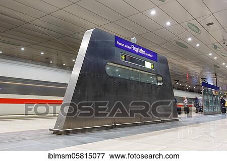Stock Photo - ICE train at the station of Frankfurt Airport (FRA), Frankfurt, Germany, Europe. Fotosearch