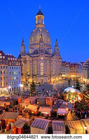 Illuminated Christmas market at the Church of Our Lady, twilight, Dresden, Saxony, Germany, Europe View Large Photo Image Stock Image - Illuminated Christmas market at the Church of Our Lady, twilight, Dresden, Saxony, Germany, Europe. Fotosearch