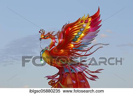 Stock Photography - Illuminated figure, Chinese lights event, Montreal, Province of Quebec, Canada, North America. Fotosearch