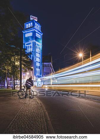 Illuminated Peter-Behrens-Haus, Schöneweide, Berlin, Germany, Europe View Large Photo Image Stock Photography - Illuminated Peter-Behrens-Haus, Schöneweide, Berlin, Germany, Europe. Fotosearch