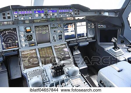 Instruments, Cockpit, Airbus, A380-800, Lufthansa View Large Photo Image Picture - Instruments, Cockpit, Airbus, A380-800, Lufthansa. Fotosearch