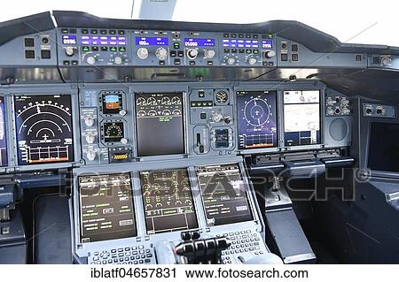 Instruments, Cockpit, Airbus, A380-800, Lufthansa View Large Photo Image Stock Image - Instruments, Cockpit, Airbus, A380-800, Lufthansa. Fotosearch
