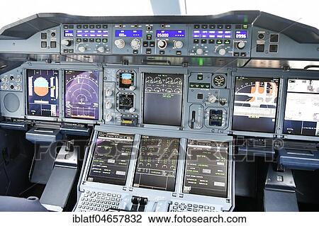 Instruments, Cockpit, Airbus, A380-800, Lufthansa View Large Photo Image Stock Image - Instruments, Cockpit, Airbus, A380-800, Lufthansa. Fotosearch