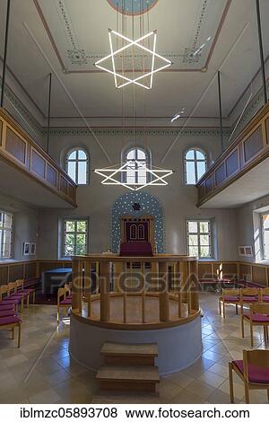 Interior of a synagogue, desecration 1938, reopened in 1994, Ermreuth, Upper Franconia, Bavaria, Germany, Europe View Large Photo Image Stock Photo - Interior of a synagogue, desecration 1938, reopened in 1994, Ermreuth, Upper Franconia, Bavaria, Germany, Europe. Fotosearch