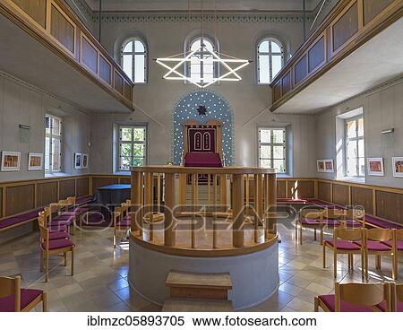Stock Photography - Interior of a synagogue, desecration 1938, reopened in 1994, Ermreuth, Upper Franconia, Bavaria, Germany, Europe. Fotosearch