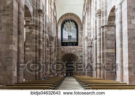Interior view of central nave with organ, Speyer Cathedral, Kaiserdom, Speyer, Rhineland-Palatinate, Germany, Europe View Large Photo Image Stock Image - Interior view of central nave with organ, Speyer Cathedral, Kaiserdom, Speyer, Rhineland-Palatinate, Germany, Europe. Fotosearch