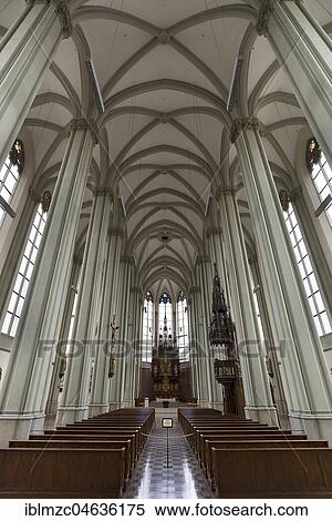 Interior view of the neo-Gothic church Heilig-Kreuz Giesing, Munich, Upper Bavaria, Germany, Europe View Large Photo Image Stock Photography - Interior view of the neo-Gothic church Heilig-Kreuz Giesing, Munich, Upper Bavaria, Germany, Europe. Fotosearch