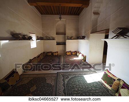 Stock Photo - Interior with carpet, Jabrin Castle, Dakhliyah Region, Oman, Asia. Fotosearch