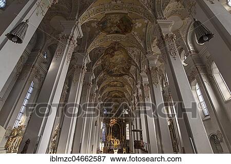 Interior with high altar, Heilig-Geist-Kirche, 1724/30 baroque style church, Munich, Bavaria, Upper Bavaria, Germany, Europe View Large Photo Image Stock Photo - Interior with high altar, Heilig-Geist-Kirche, 1724/30 baroque style church, Munich, Bavaria, Upper Bavaria, Germany, Europe. Fotosearch