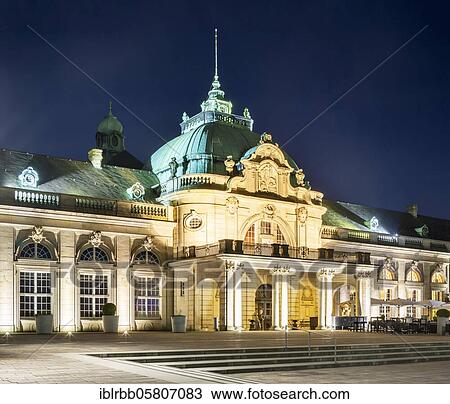 Stock Image - Kaiserpalais, built in 1908 as New spa hotel with reading room, lounges, restaurant, billiard room, concert hall, spa gardens, Bad Oeynhausen, East Westphalia, North Rhine-Westphalia, Germany, Europe. Fotosearch