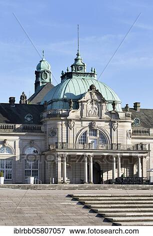 Stock Photo - Kaiserpalais, built in 1908 as New spa hotel with reading room, lounges, restaurant, billiard room, concert hall, spa gardens, Bad Oeynhausen, East Westphalia, North Rhine-Westphalia, Germany, Europe. Fotosearch