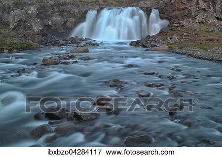 Kleiner Wasserfall, Island, Europa View Large Photo Image Stock Photo - Kleiner Wasserfall, Island, Europa. Fotosearch