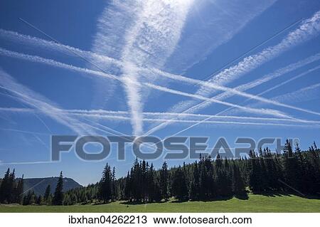 Kondensstreifen am blauen Himmel, Hallerhaus, Reichenau, Niederosterreich, Osterreich, Europa View Large Photo Image Stock Image - Kondensstreifen am blauen Himmel, Hallerhaus, Reichenau, Niederosterreich, Osterreich, Europa. Fotosearch