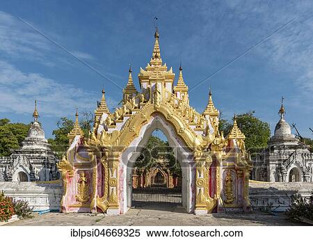 Kuthodaw Pagoda, Mandalay, Myanmar, Asia View Large Photo Image Stock Photography - Kuthodaw Pagoda, Mandalay, Myanmar, Asia. Fotosearch