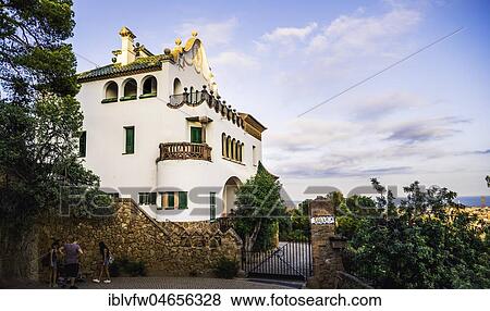La Casa Trias, Park Güell, Barcelona, Catalonia, Spain, Europe View Large Photo Image Stock Photo - La Casa Trias, Park Güell, Barcelona, Catalonia, Spain, Europe. Fotosearch