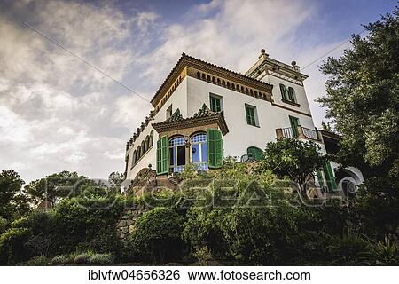 La Casa Trias, Park Güell, Barcelona, Catalonia, Spain, Europe View Large Photo Image Stock Photograph - La Casa Trias, Park Güell, Barcelona, Catalonia, Spain, Europe. Fotosearch