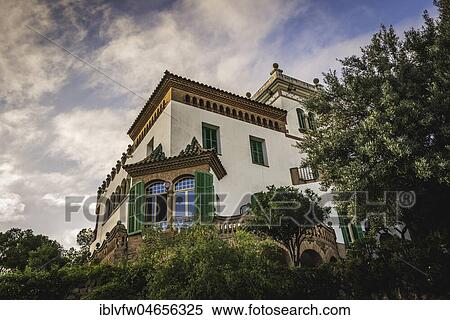 Stock Photography - La Casa Trias, Park Güell, Barcelona, Catalonia, Spain, Europe. Fotosearch