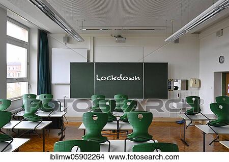 Lockdown, second wave, empty classroom, seated, single tables without distance rule, Corona crisis, Germany, Europe View Large Photo Image Picture - Lockdown, second wave, empty classroom, seated, single tables without distance rule, Corona crisis, Germany, Europe. Fotosearch