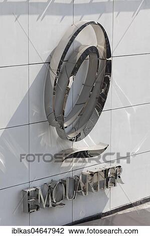 Stock Image - Logo EM Quarter, Emporium, Luxury Shopping Mall, Sukhumvit Road, Khlong Toei, Bangkok, Thailand, Asia. Fotosearch