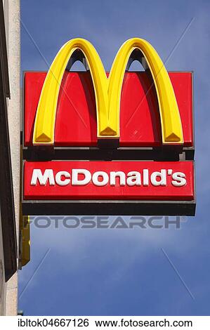 Stock Photograph - Logo of Mc Donald's, Germany, Europe. Fotosearch