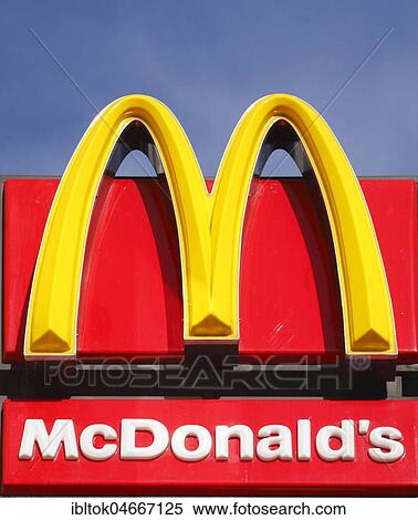 Stock Photography - Logo of Mc Donald's, Germany, Europe. Fotosearch