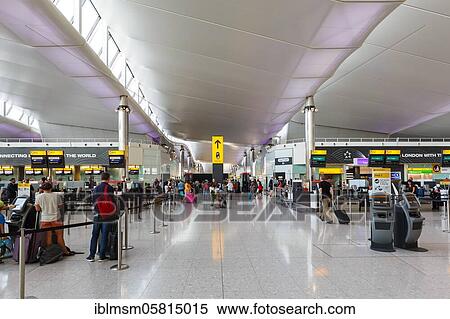 Stock Photography - London, 1 August 2018: Heathrow Airport (LHR) in the United Kingdom Terminal 2 The Queen's Terminal, United Kingdom, Europe. Fotosearch