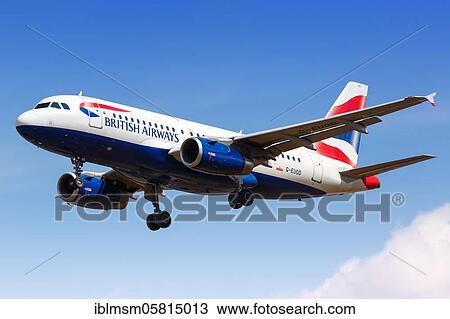 London, August 1, 2018: A British Airways Airbus A319 with registration mark G-EUOD will land at Heathrow Airport (LHR) in the United Kingdom, United Kingdom, Europe View Large Photo Image Stock Image - London, August 1, 2018: A British Airways Airbus A319 with registration mark G-EUOD will land at Heathrow Airport (LHR) in the United Kingdom, United Kingdom, Europe. Fotosearch