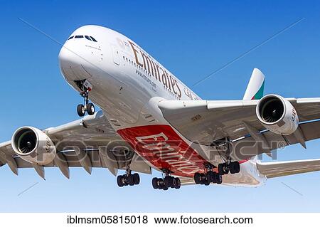 London, August 1, 2018: An Emirates Airbus A380-800 with registration mark A6-EUC lands at Heathrow Airport (LHR) in the United Kingdom, United Kingdom, Europe View Large Photo Image Stock Photo - London, August 1, 2018: An Emirates Airbus A380-800 with registration mark A6-EUC lands at Heathrow Airport (LHR) in the United Kingdom, United Kingdom, Europe. Fotosearch