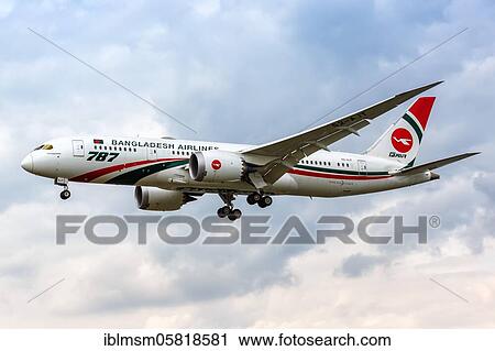 London, July 10, 2019: A Bangladesh Airlines Boeing 787-8 Dreamliner aircraft with registration mark S2-AJT will land at Heathrow Airport (LHR) in the United Kingdom, United Kingdom, Europe View Large Photo Image Stock Image - London, July 10, 2019: A Bangladesh Airlines Boeing 787-8 Dreamliner aircraft with registration mark S2-AJT will land at Heathrow Airport (LHR) in the United Kingdom, United Kingdom, Europe. Fotosearch