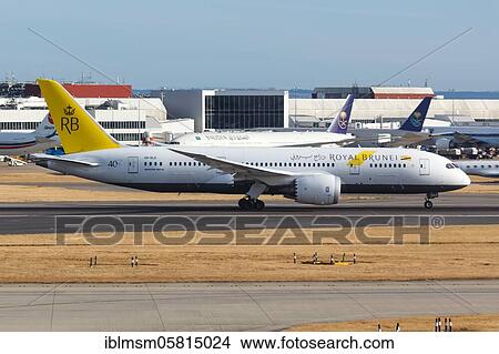 London, with registration number V8-DLD at Heathrow Airport (LHR) in the United Kingdom, United Kingdom, 1 August 2018: A Boeing 787-8 Dreamliner aircraft of Royal Brunei, Europe View Large Photo Image Picture - London, with registration number V8-DLD at Heathrow Airport (LHR) in the United Kingdom, United Kingdom, 1 August 2018: A Boeing 787-8 Dreamliner aircraft of Royal Brunei, Europe. Fotosearch