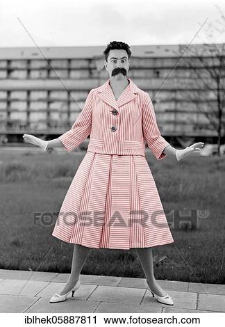 Man dressed as woman, fashion 50th, 60th, Berlin, Germany, Europe View Large Photo Image Stock Image - Man dressed as woman, fashion 50th, 60th, Berlin, Germany, Europe. Fotosearch